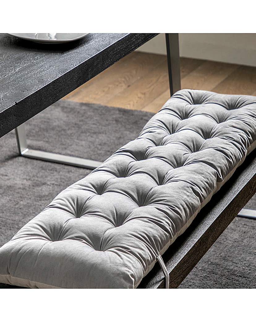 Grey Velvet Bench Cushion