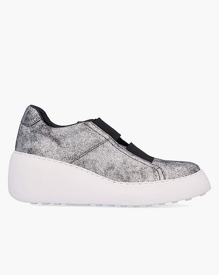 Fly London Dito II Silver Wedge Trainers