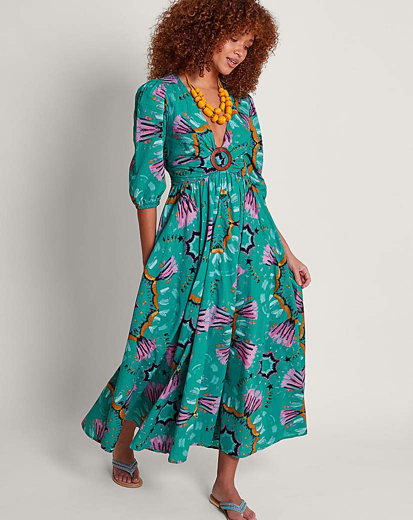 Monsoon Allegra Ring Dress - Teal