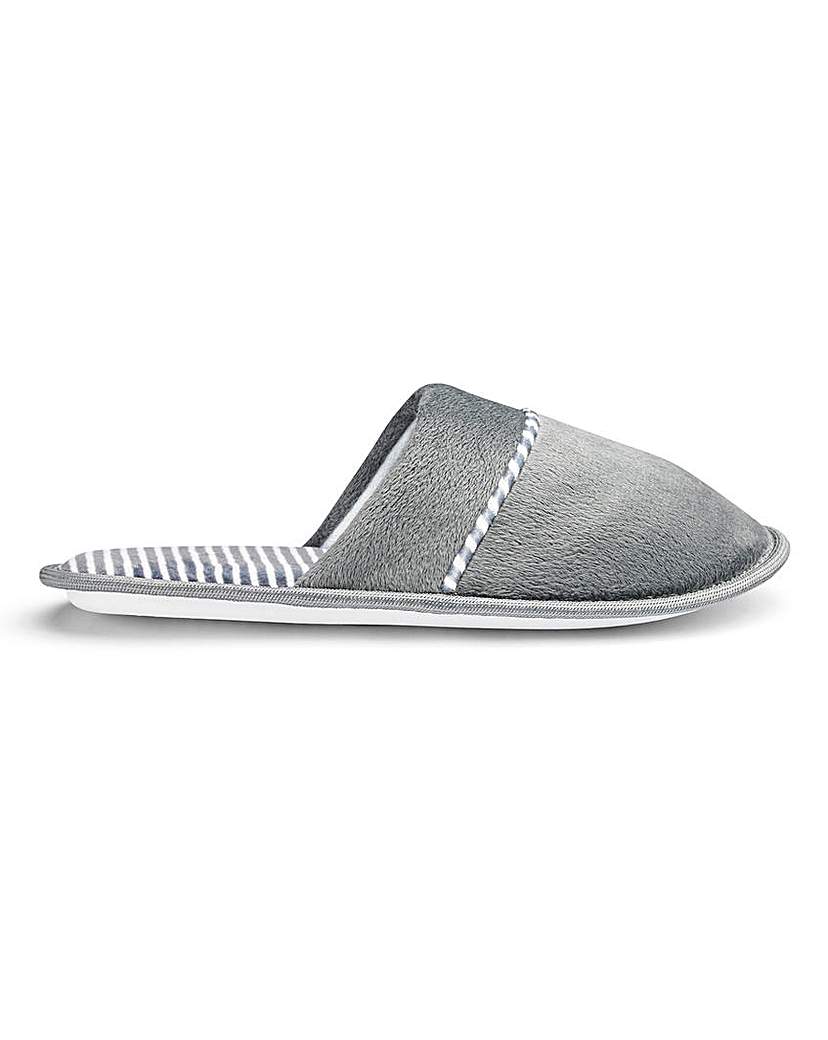 Image of Stripe Detail Mule Slippers EEE Fit