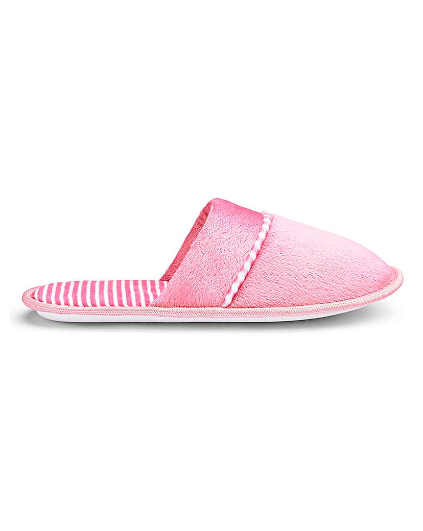 Image of Stripe Detail Mule Slippers EEE Fit