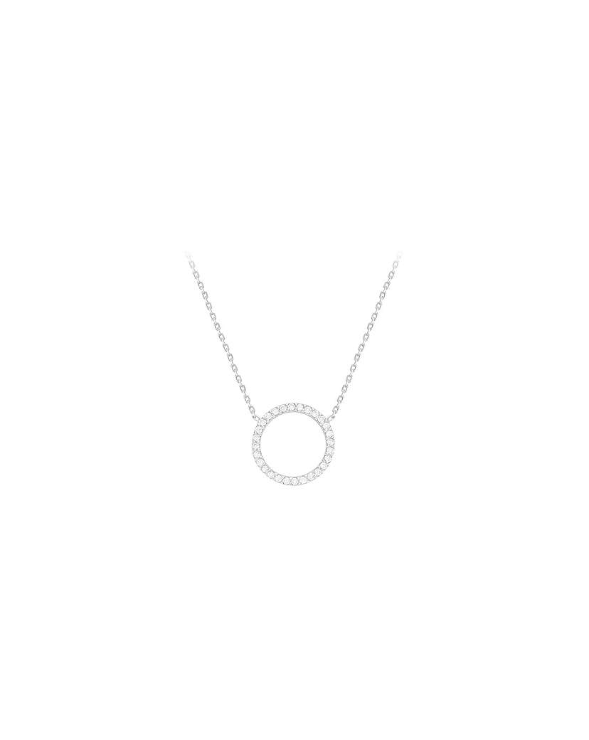 9ct Gold CZ Circle Adjustable Necklace