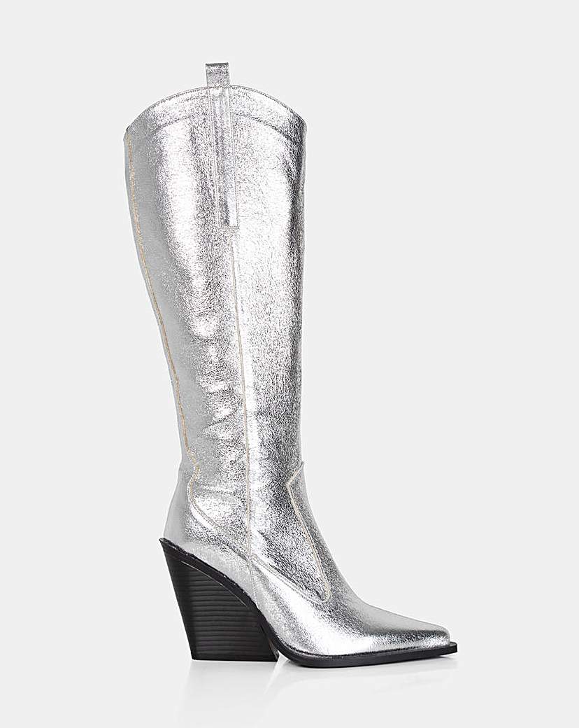 Public Desire Silver Western Wide E Fit
