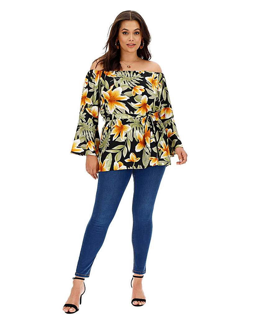 Image of AX Paris Tropical Bardot Top