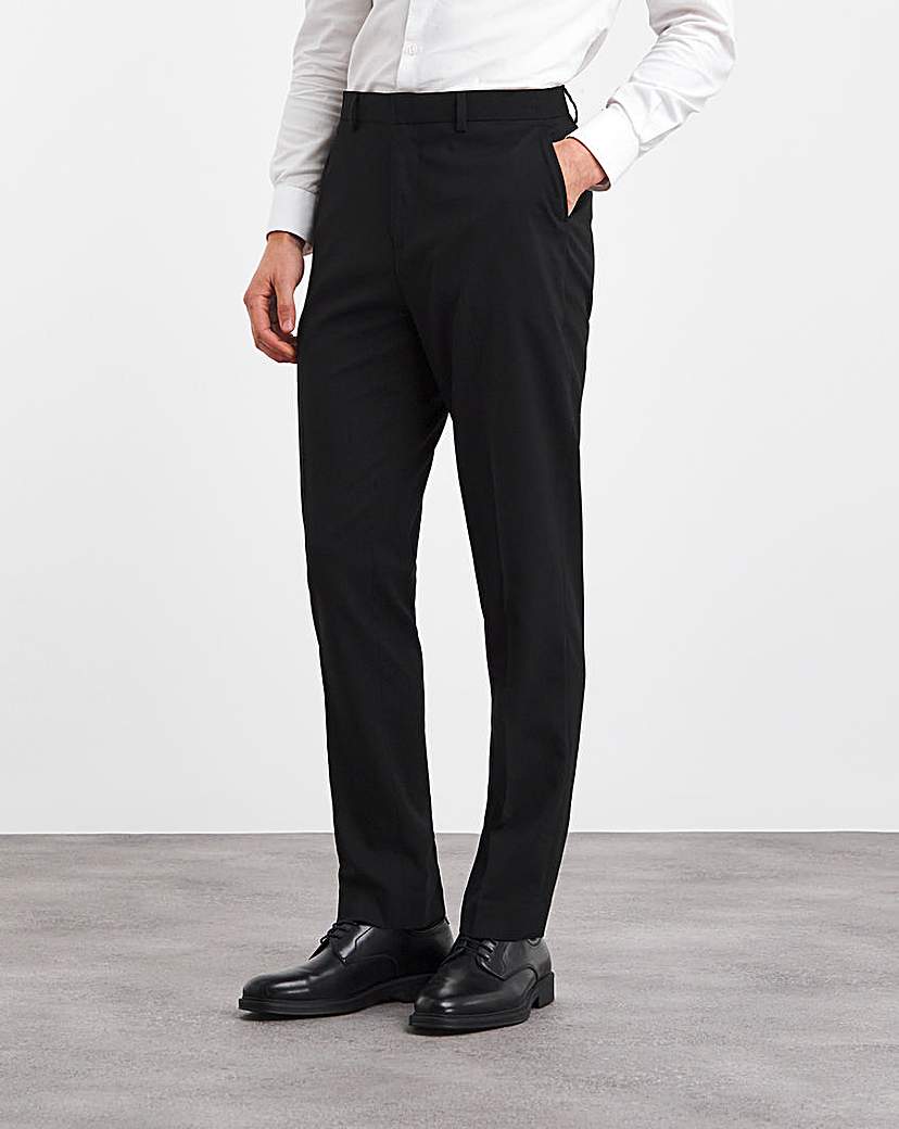Image of Black Regular Fit Stretch Formal Trouser