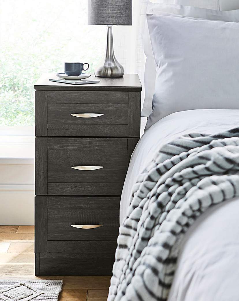 Kingston 3 Drawer Bedside Table