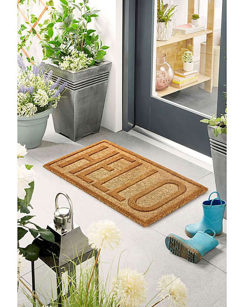 Embossed Coir Hello Doormat