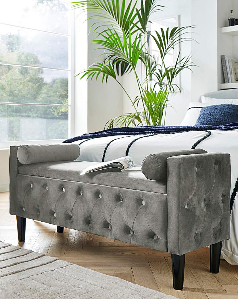 Allegra Winged Velvet Storage Ottoman