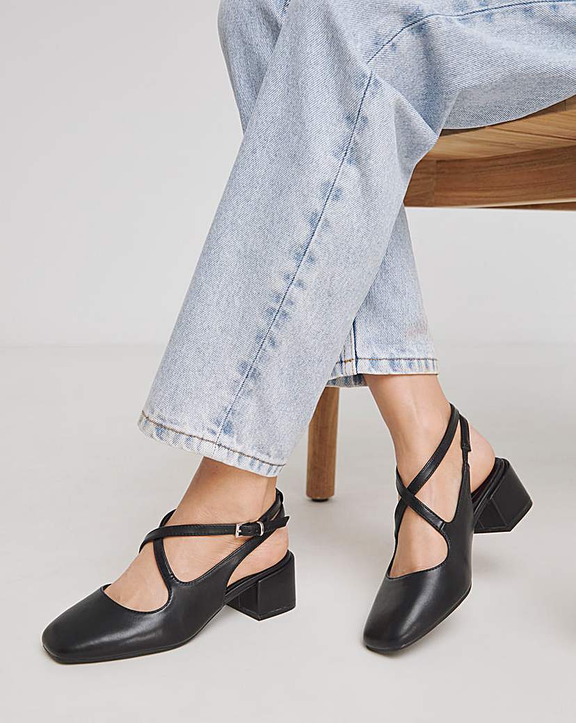 Cross Strap Mary Jane Slingback Wide