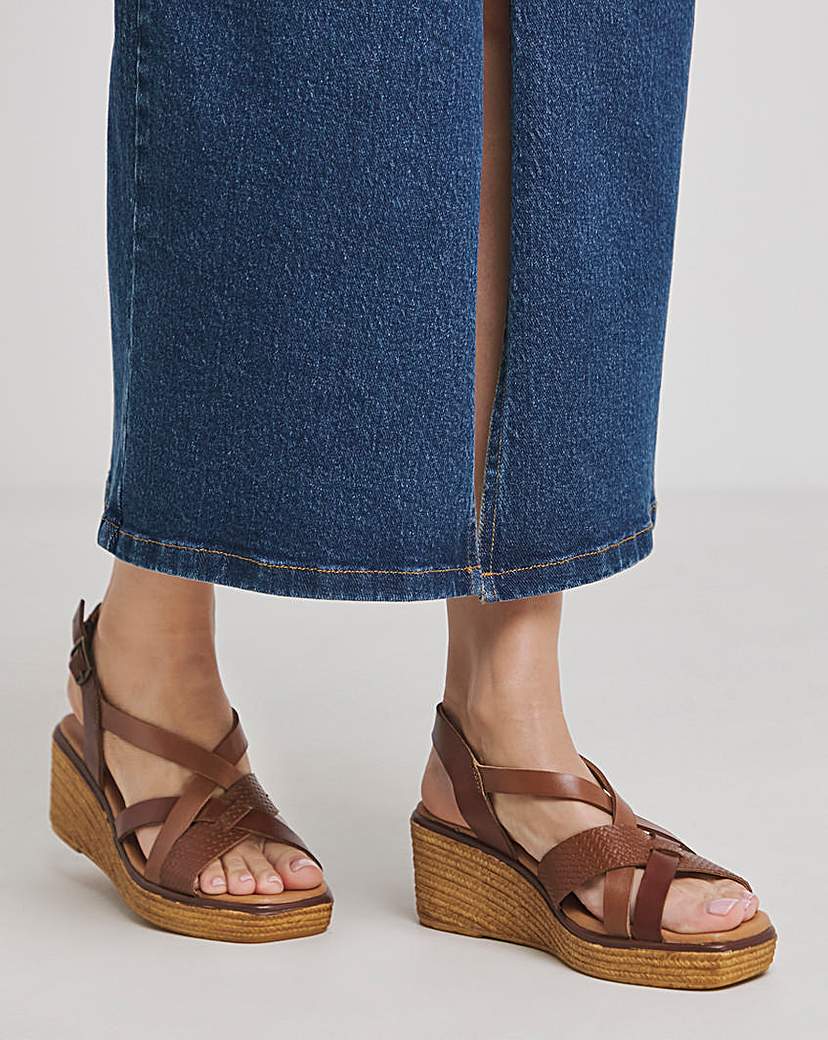 Multi Strap Wedge Sandal Ex Wide