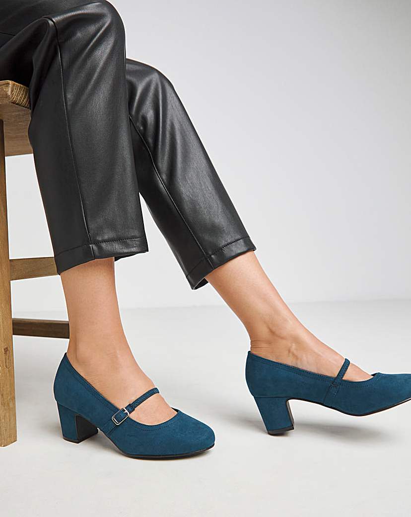 New In - Low Block Heel Mary Jane Wide Fit