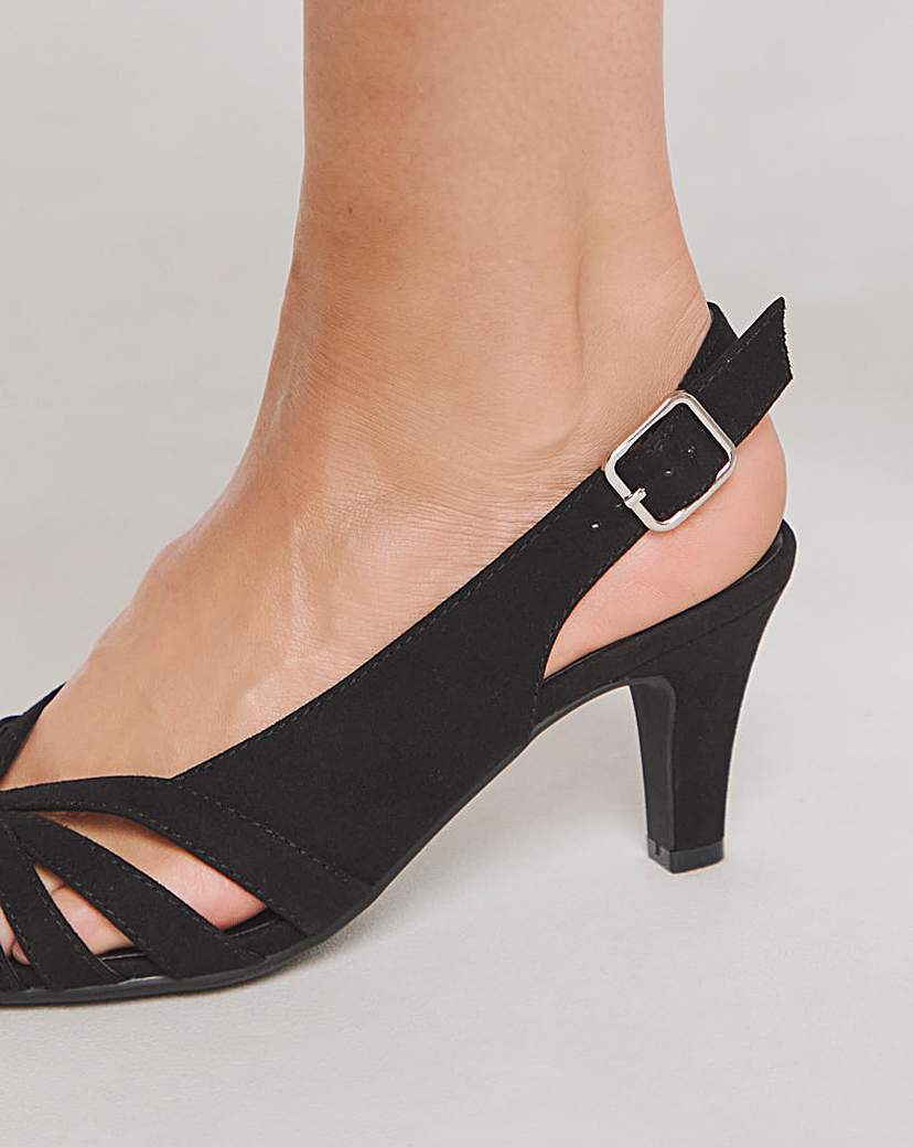 Peep Toe Slingback Shoes Wide