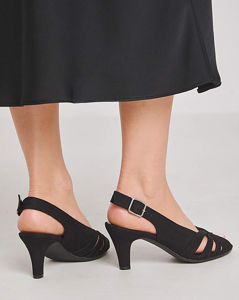 Peep Toe Slingback Shoes Wide