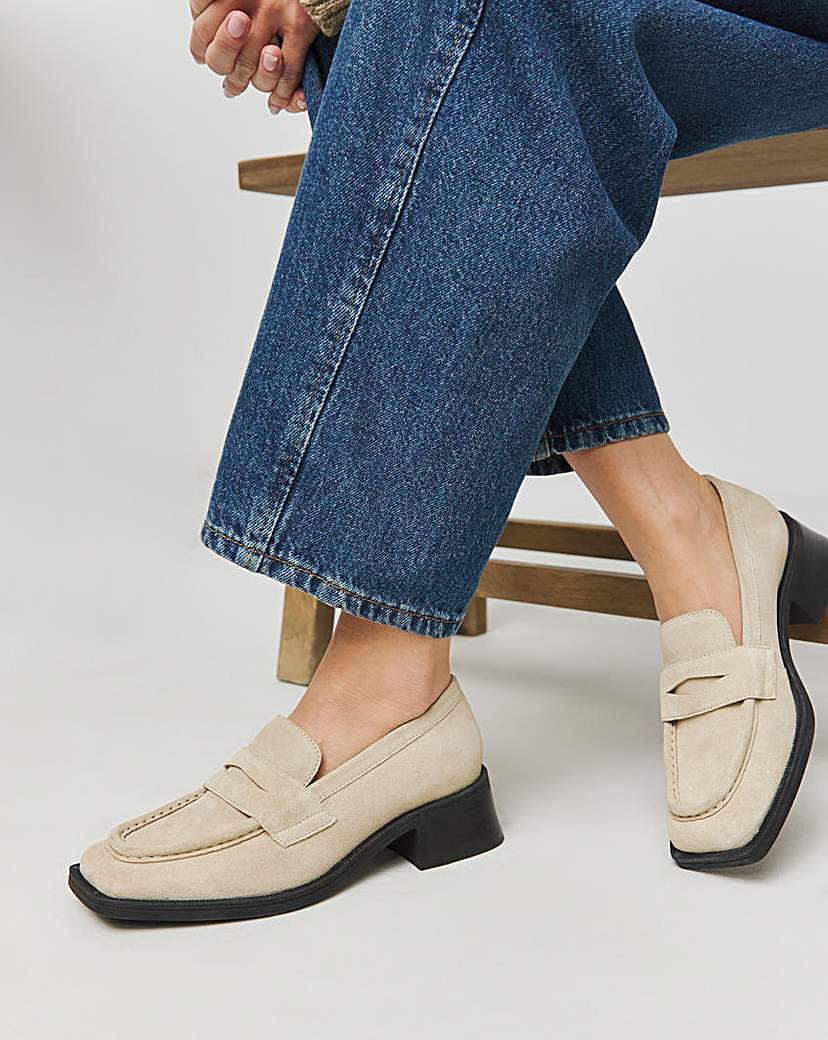 New In - Low Block Heel Loafer Wide Fit