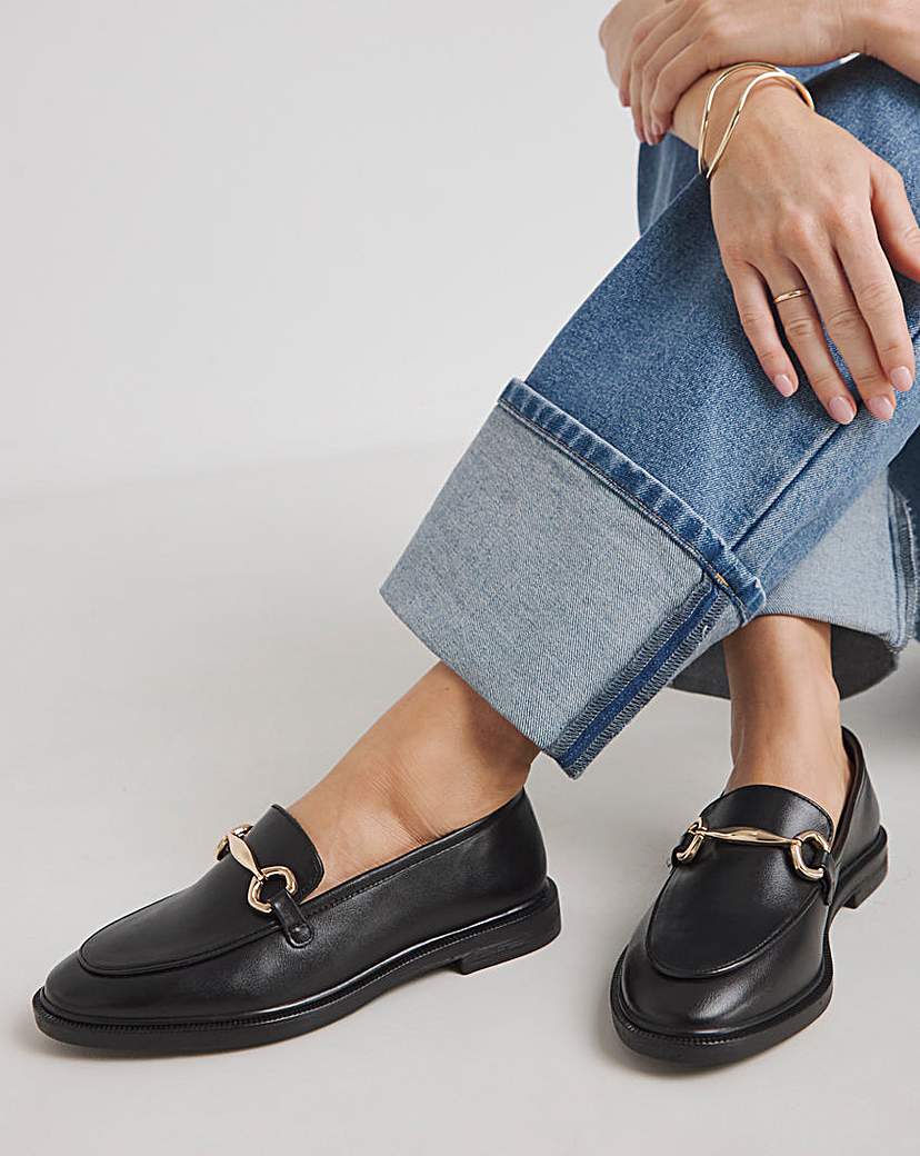 Classic Loafer With Metal Trim Wide