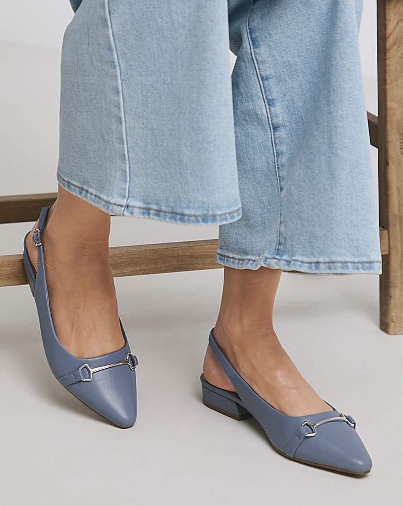 New In - Slingback Shoe with Trim Detail Wide