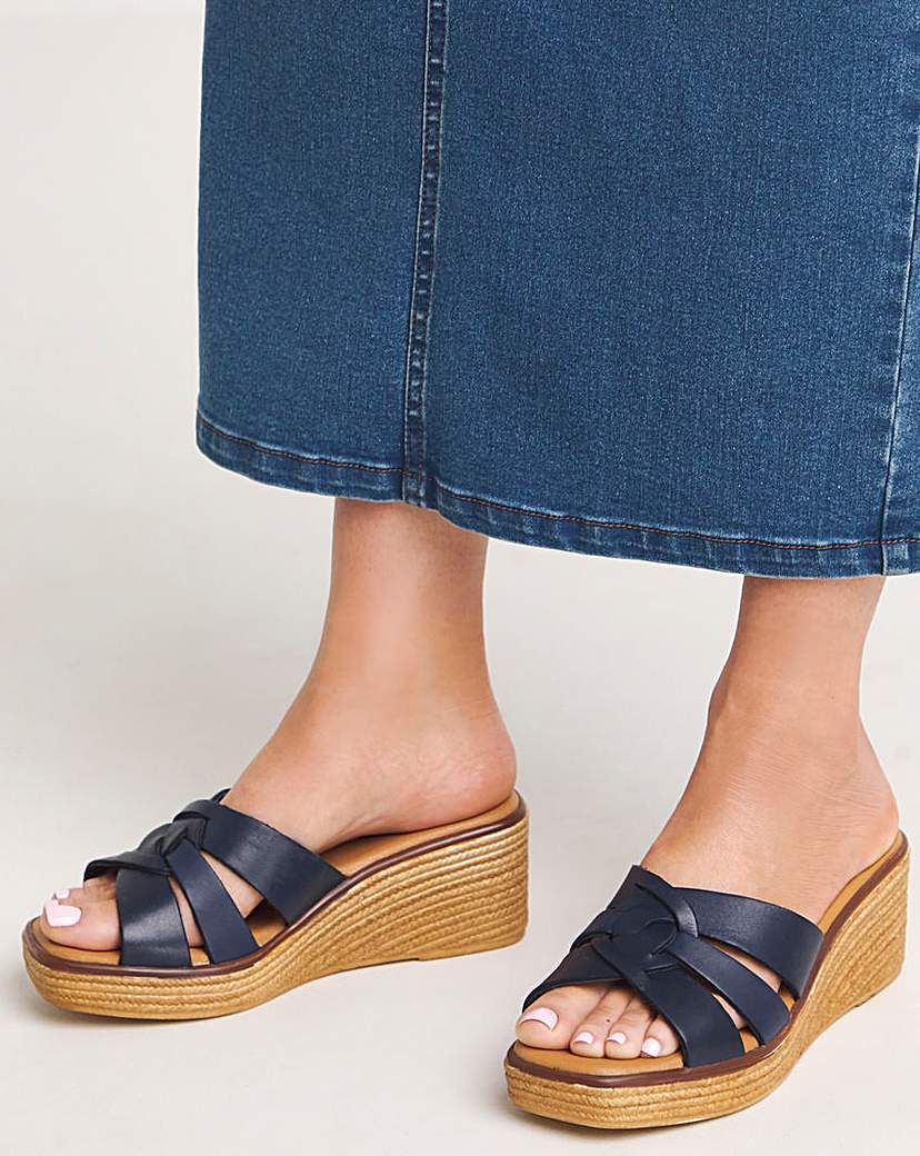 Leather Wedge Mule E Fit