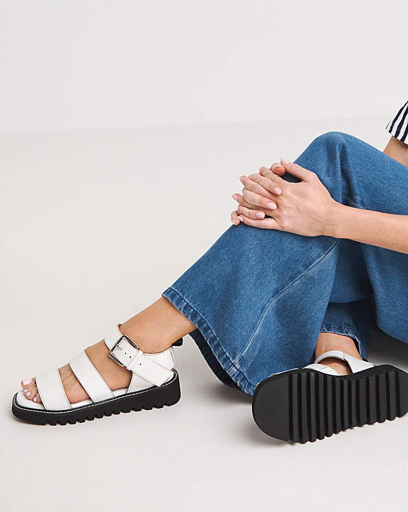 Leather Chunky Sandals EEE Fit