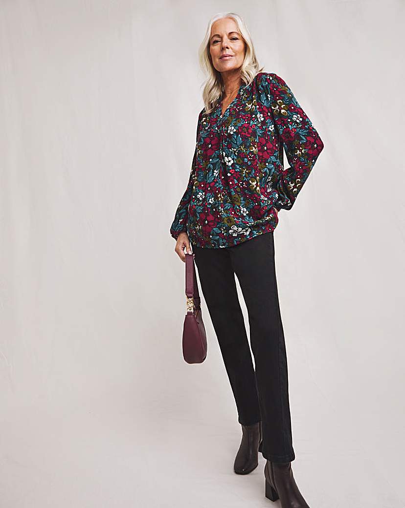 Julipa Moss Crepe Floral Printed Blouse