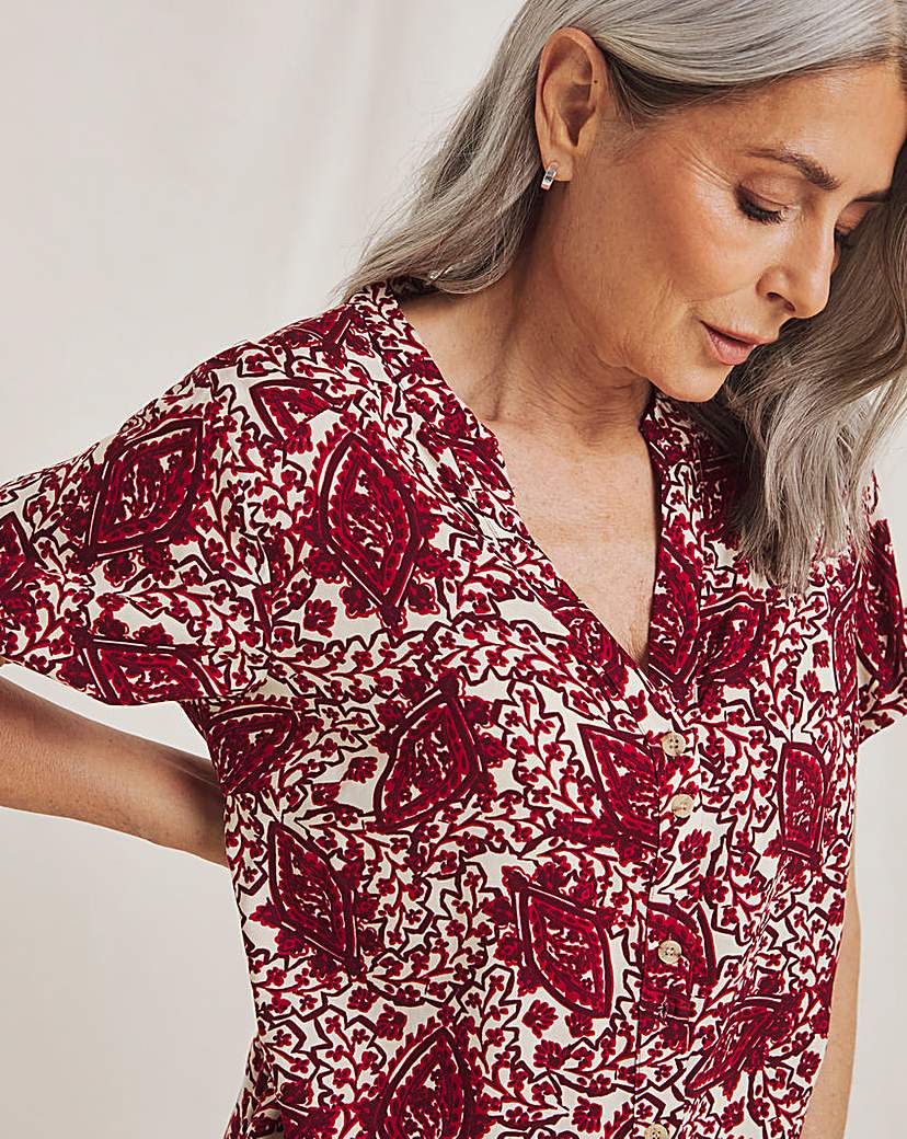 Julipa Button Down Printed Top