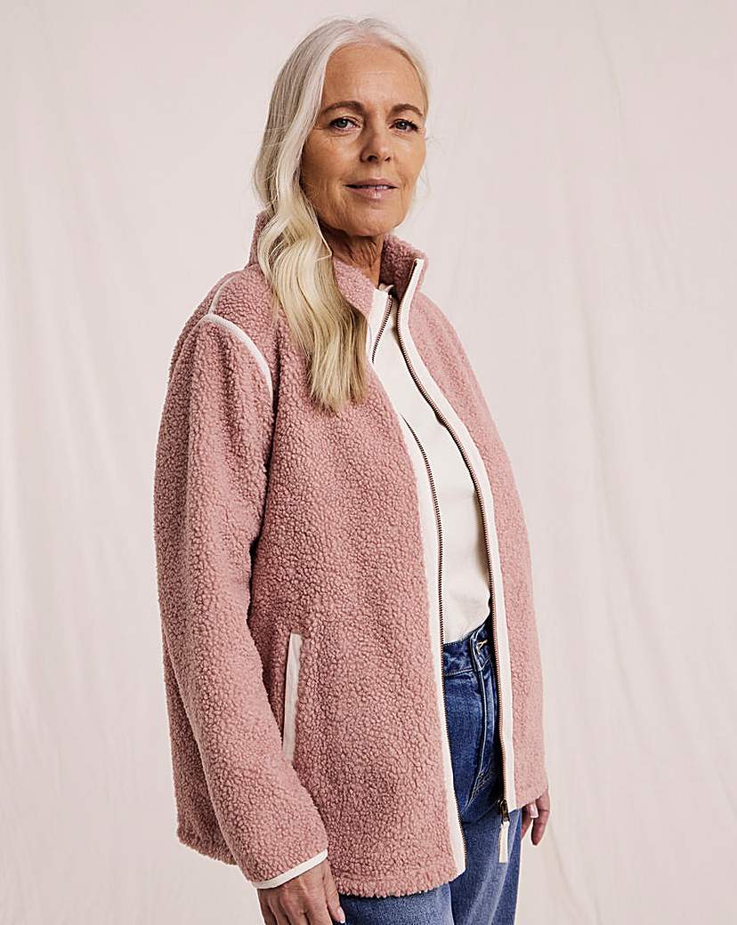 New In - Julipa Zip Through Borg Jacket