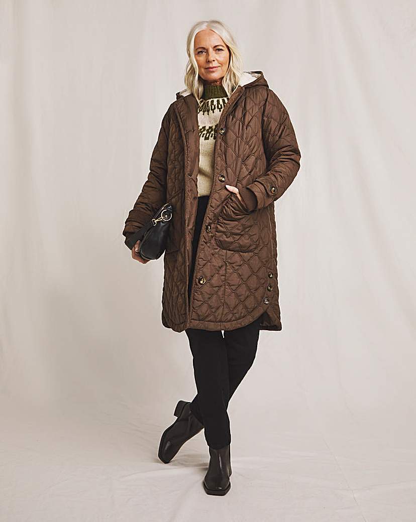 New In - Julipa Longline Quilted Hooded Coat