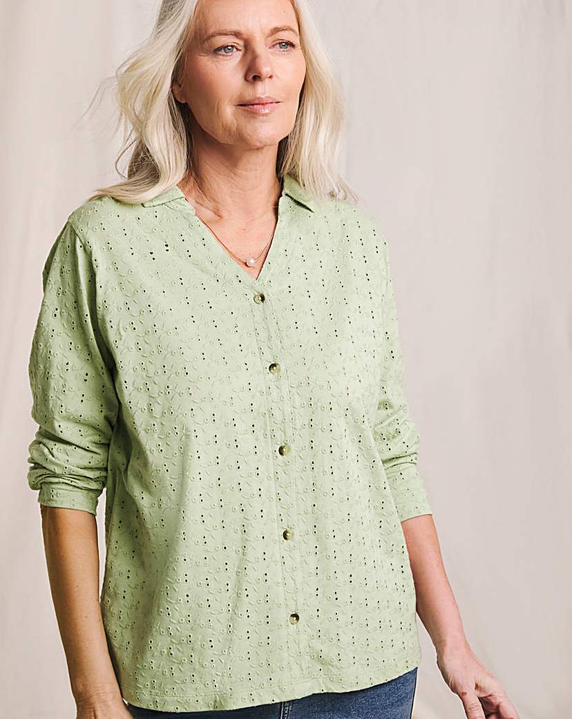 Julipa Pure Cotton Broderie Jersey Shirt