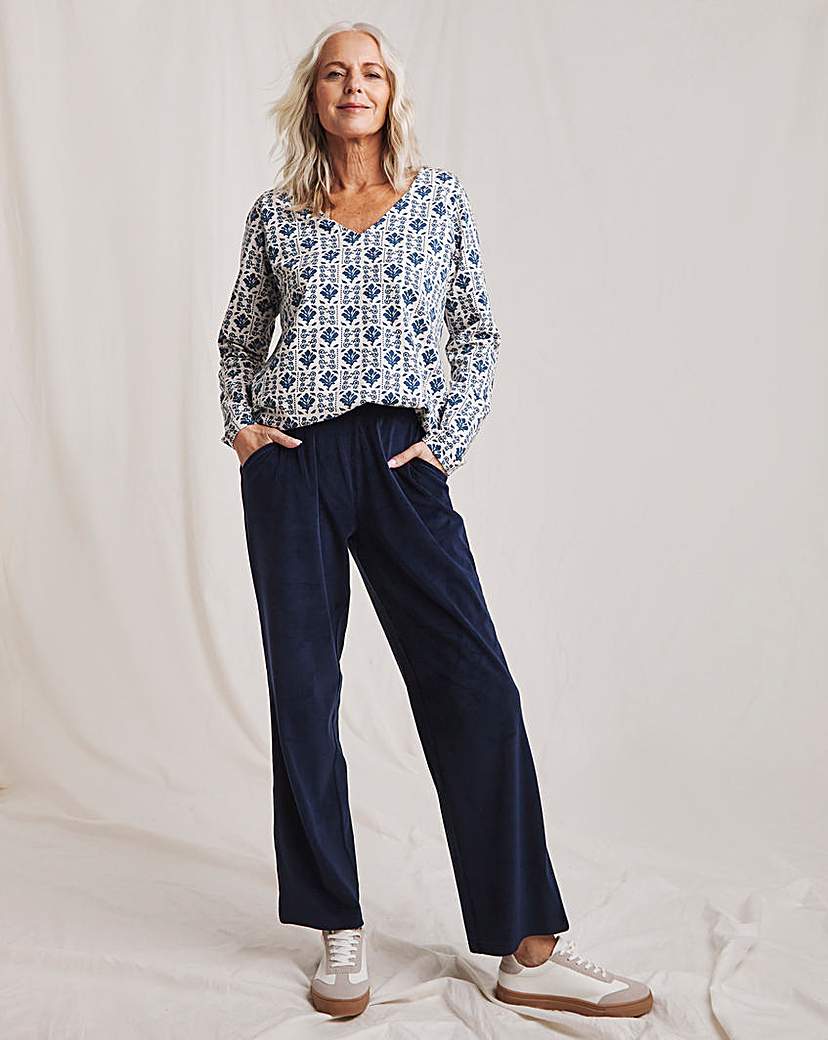 Julipa Jersey Cord Wide Leg Trouser