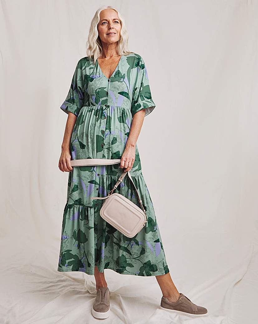 Julipa Asymmetric Button Down Midi Dress