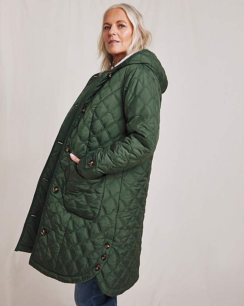 New In - Julipa Longline Quilted Hooded Coat