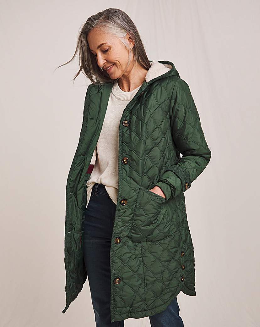 Julipa Longline Quilted Hooded Coat