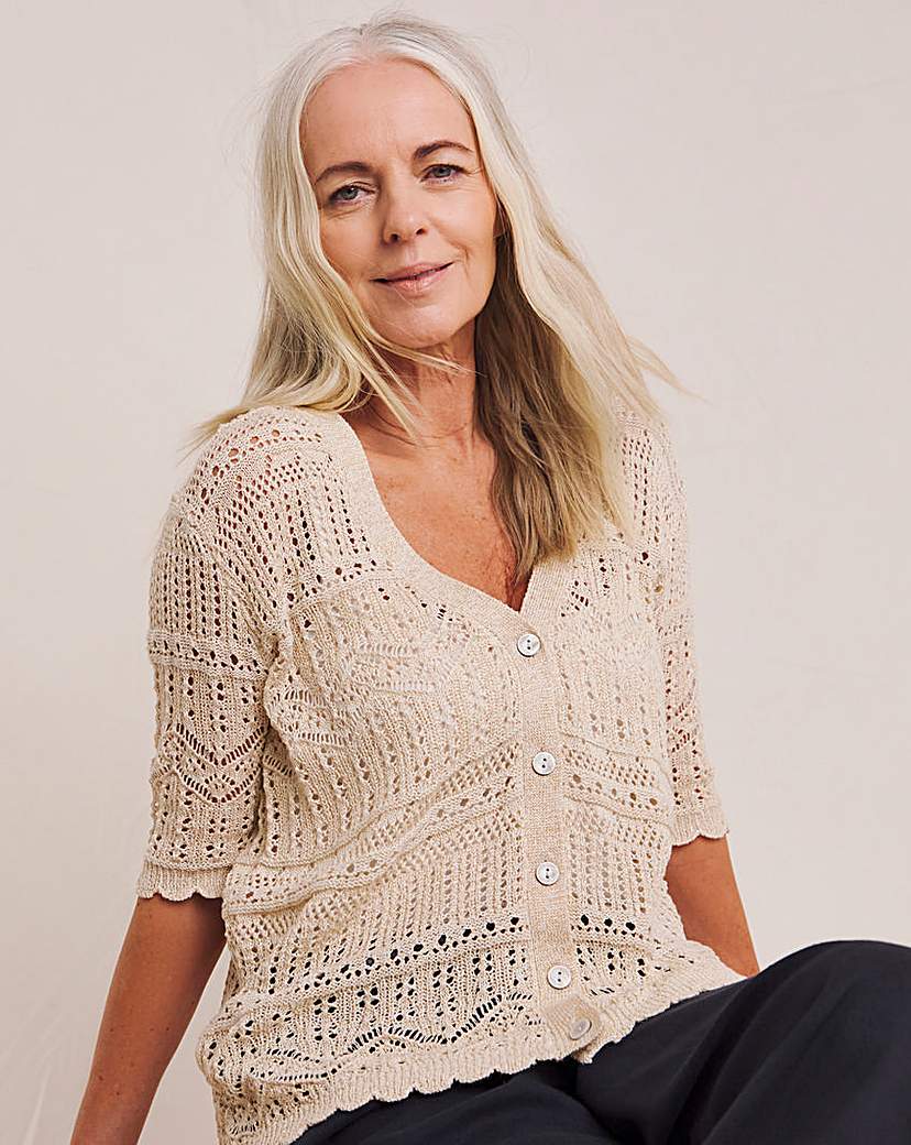 Julipa Pure Cotton Pointelle Cardigan