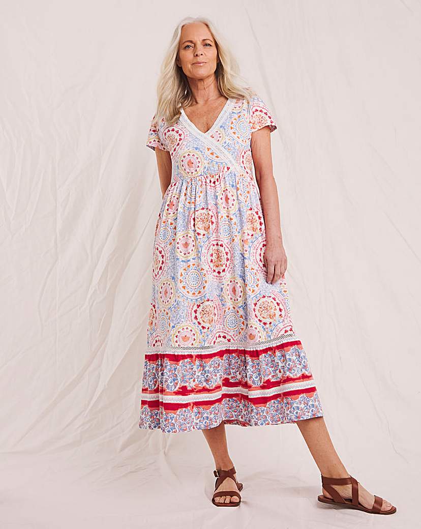Julipa Border Print Pure Cotton Dress