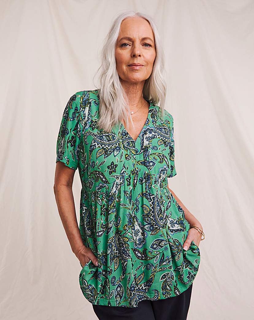 Julipa Textured Crinkle Printed Blouse