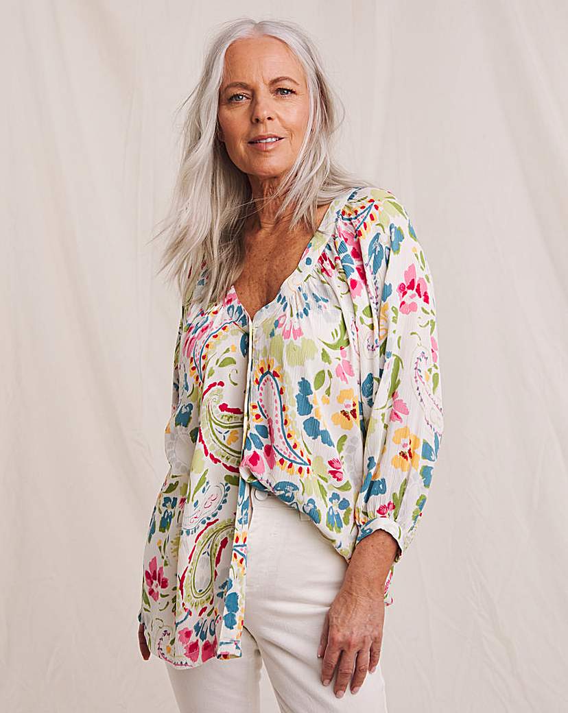 Julipa Textured Crinkle Blouse