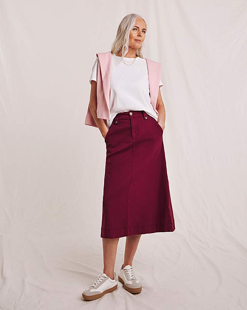 Julipa Stretch Cotton Midi Skirt