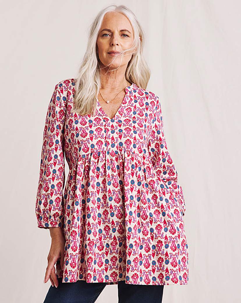 Julipa Tiered Pure Cotton Swing Tunic