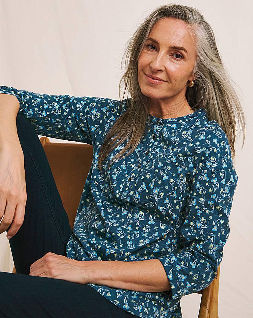 New In - Julipa Pure Cotton Pocket Henley Top