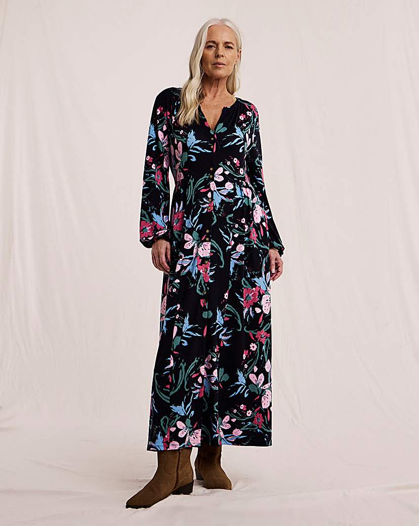 New In - Julipa Button Through Jersey Midi Dress