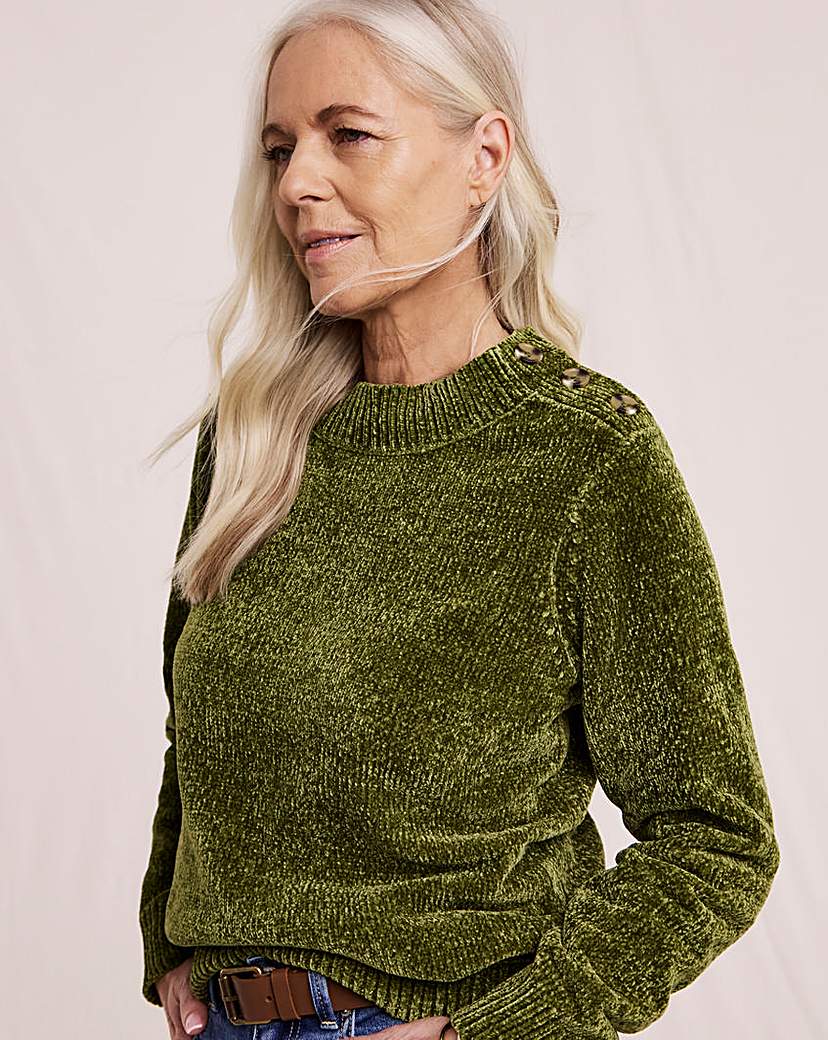 New In - Julipa Button Neck Chenille Jumper