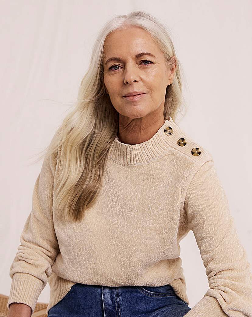 New In - Julipa Button Neck Chenille Jumper