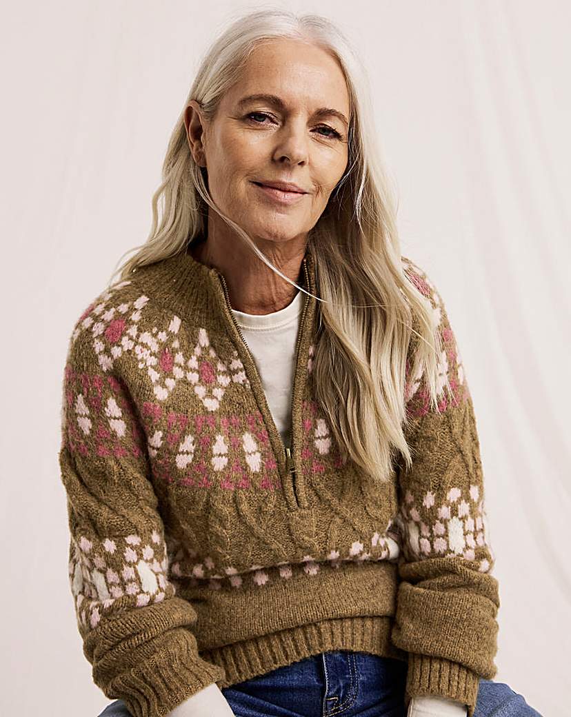 New In - Julipa Fairisle Half Zip Jumper