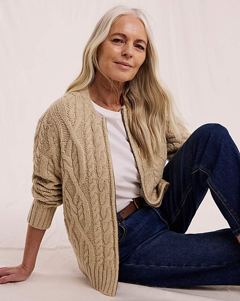 New In - Julipa Cable Knitted Bomber Jacket