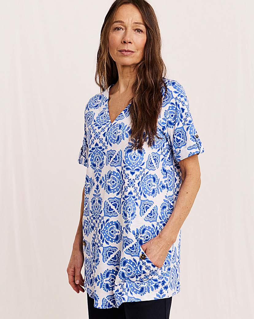 Julipa Cotton Pocket Tunic Blue Print Julipa …