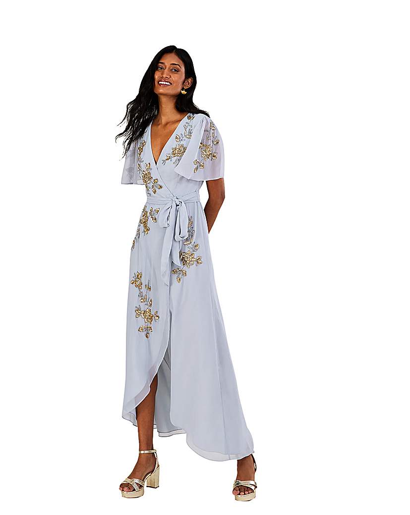 Monsoon Sarah Embellished Wrap Dress