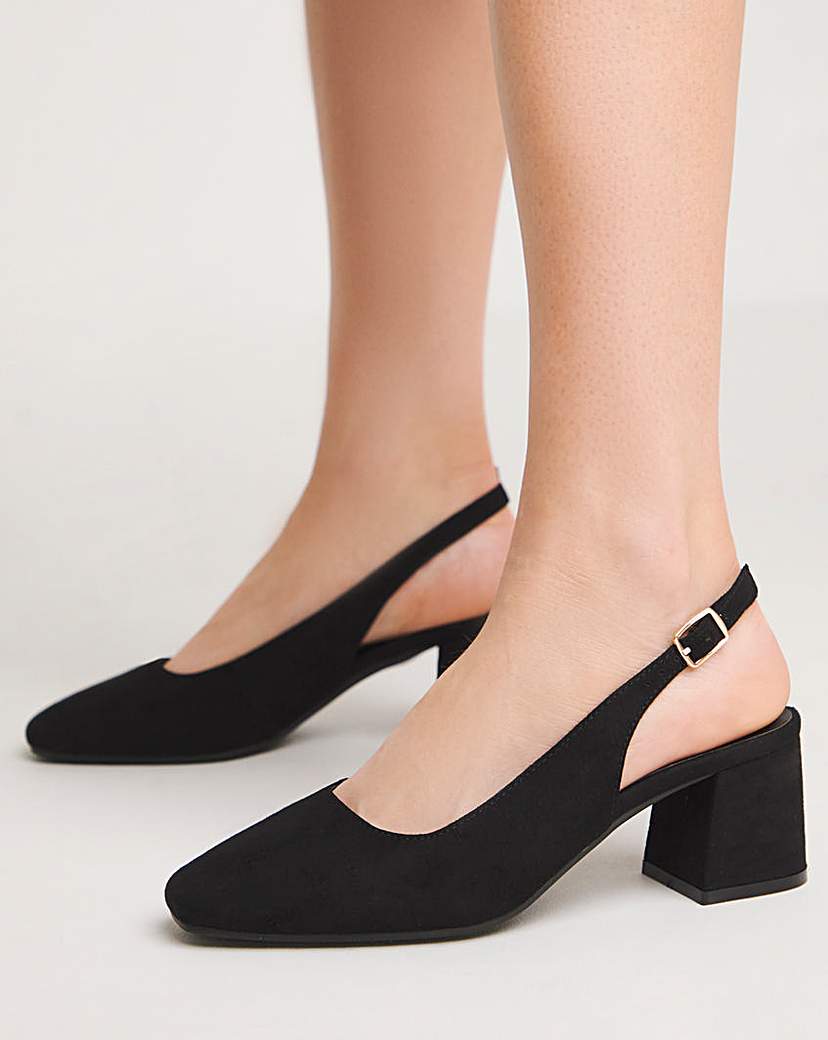 Block Heel Slingback Shoe E Fit