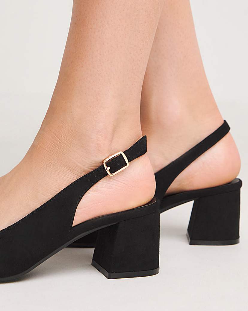 Block Heel Slingback Shoe E Fit