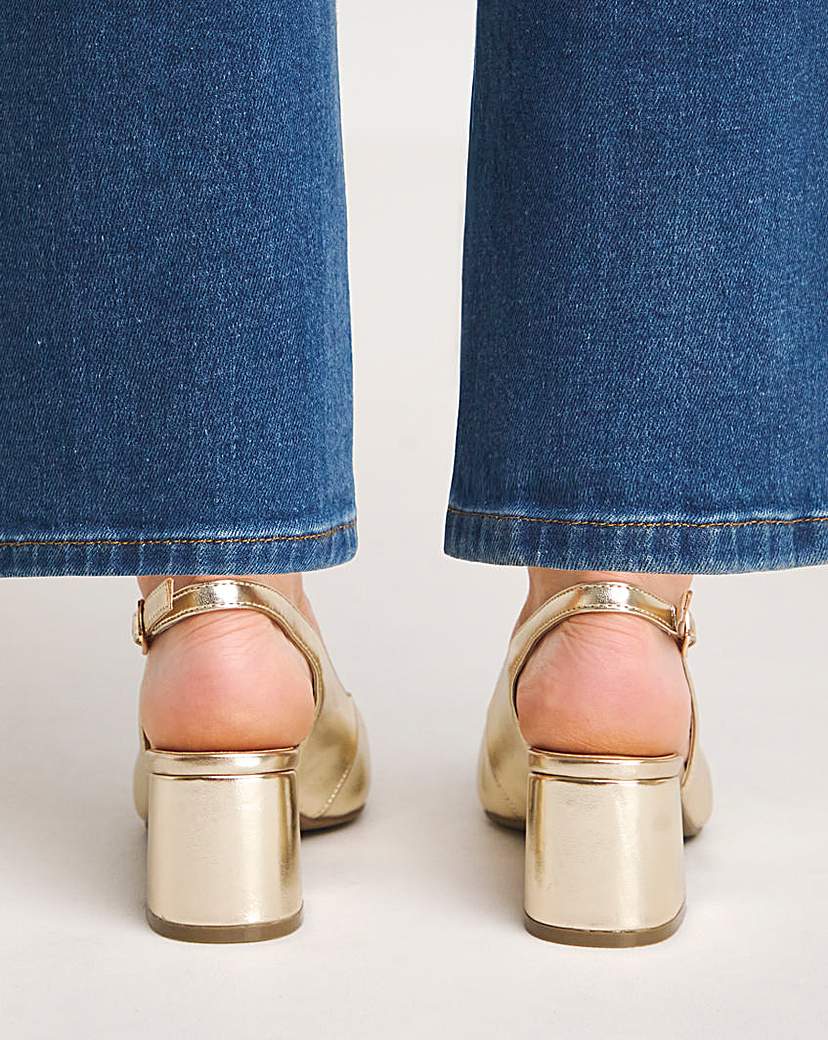 Block Heel Slingback Shoe E Fit
