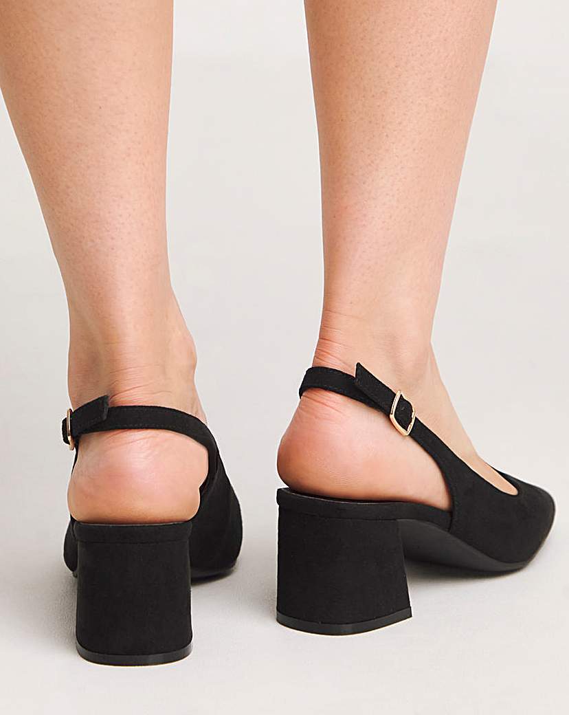 Block Heel Slingback Shoe E Fit