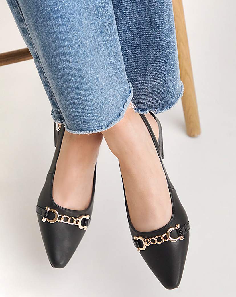 Slingback Shoe With Trim E Fit